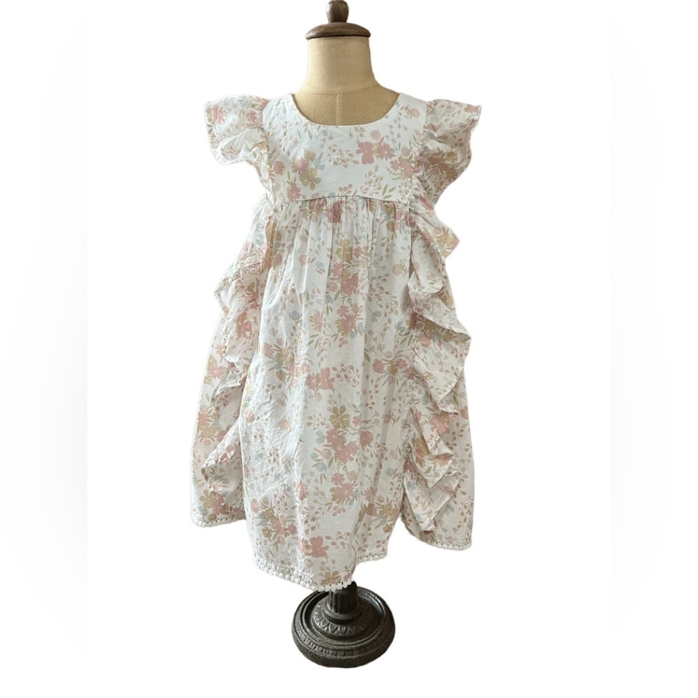 CUPCAKES AND CASHMERE GIRLS PRETTY FLORAL RUFFLE SUNDRESS SIZE 6
